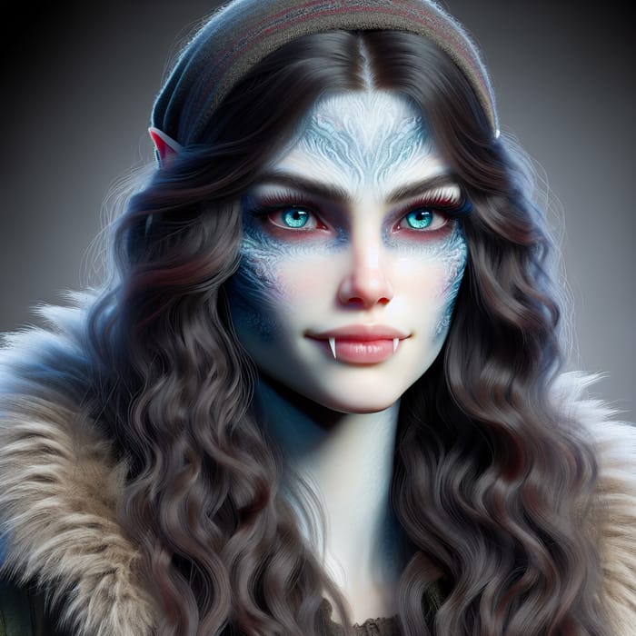 Female Vampire with Unique Features | Winter Viking Attire