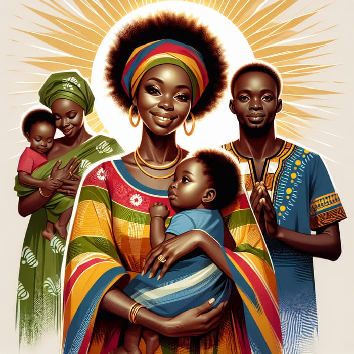 African Family Love and Unity with Children