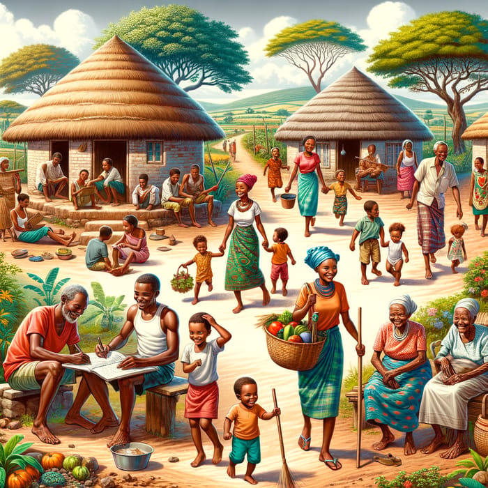 Authentic African Family Life in Rural Setting