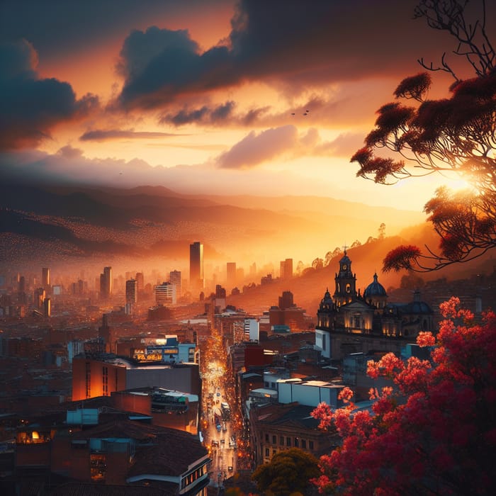 Scenic Sunset View of Bogota, Colombia - Vibrant Cityscape