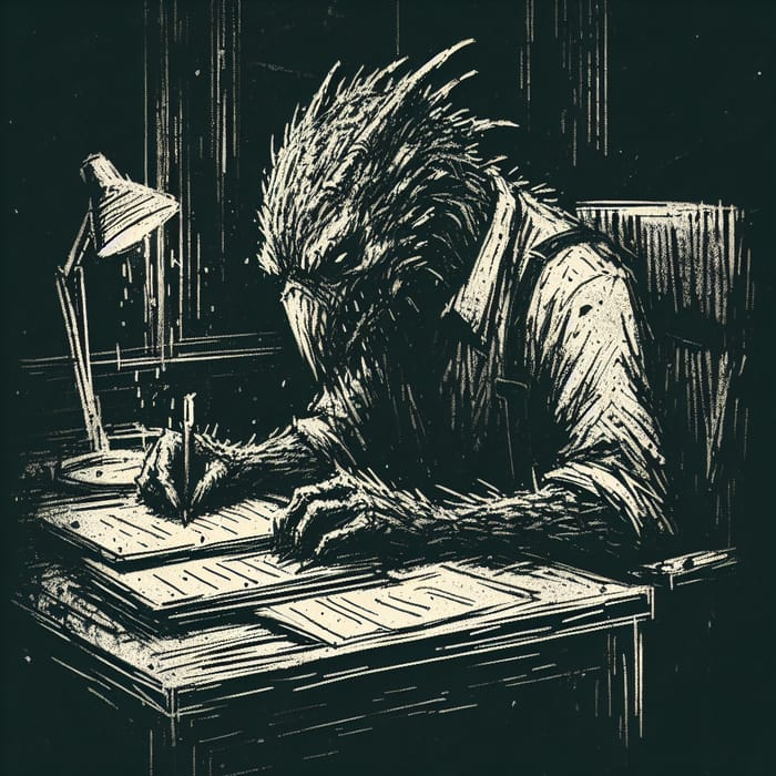 Dark & Gritty Monster Employee Sketch