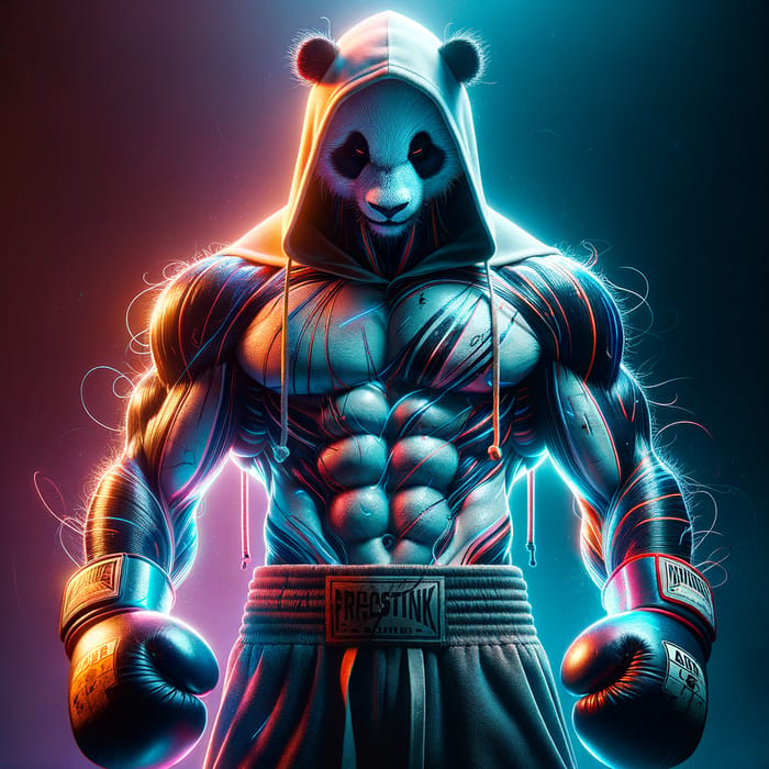 Powerful Panda Human Hybrid with Muscular Arms