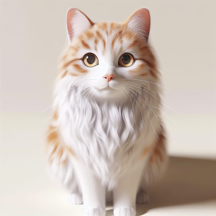 Beautiful White and Ginger Cat Image