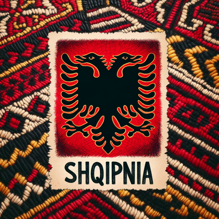 Symbol of Albanian Flag on Northern Albanian Rug | Captivating Colors