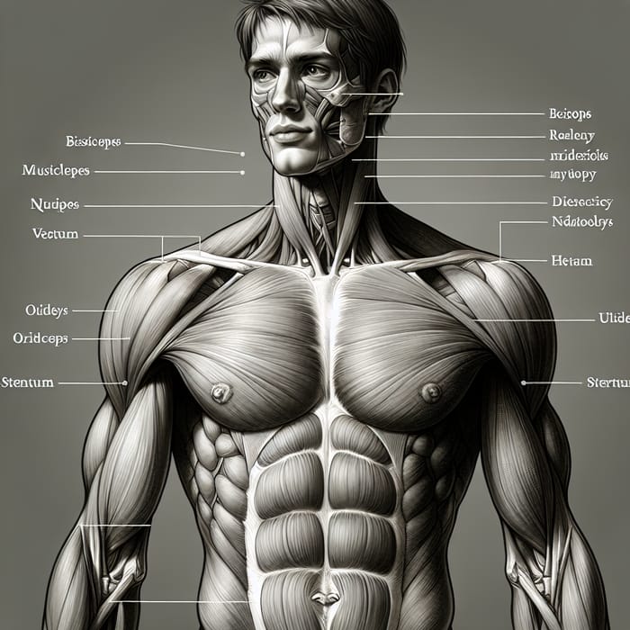 Realistic Male Anatomical Drawing
