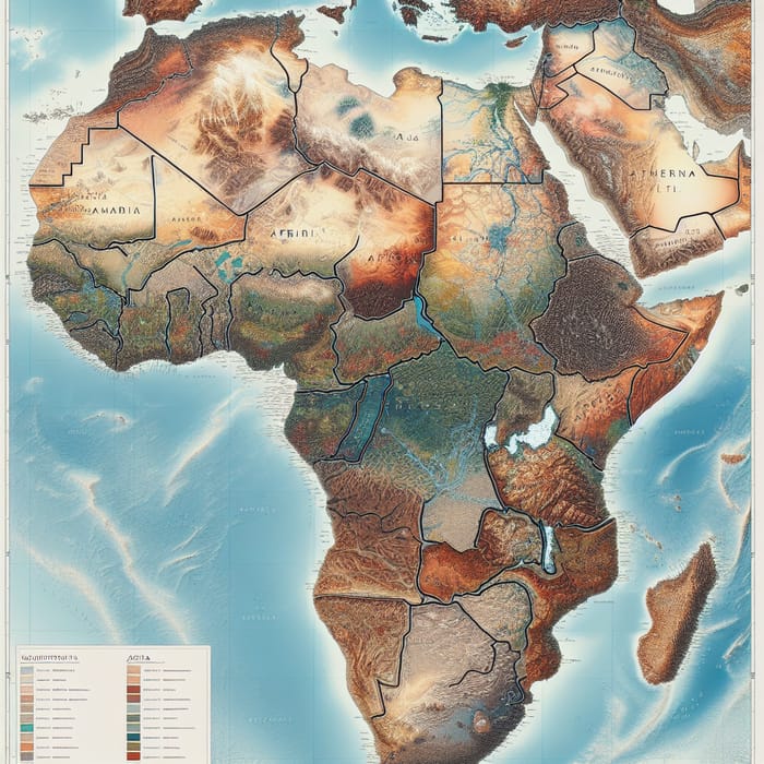 Map of Africa: Countries, Rivers, Mountains
