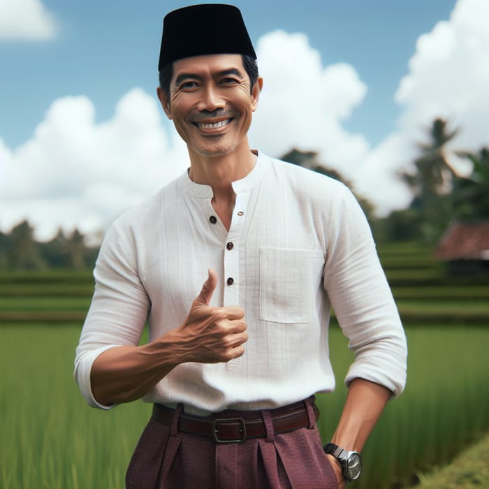 Jokowi | Friendly Asian Man in Traditional Indonesian Attire