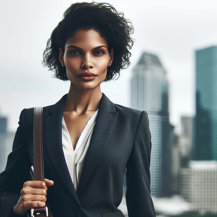 Powerful Woman Standing Confidently | Professional Business Attire