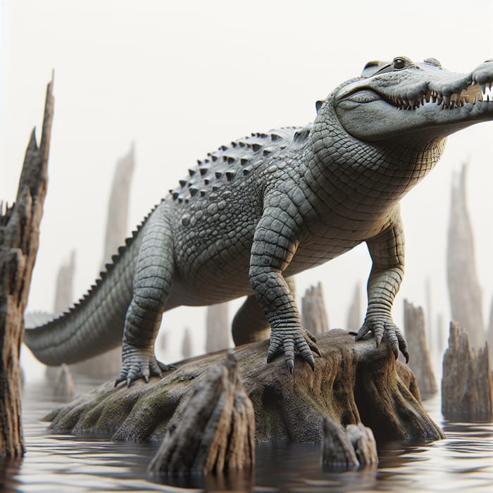 Unique Standing Crocodile Illustration - Captivating Artwork