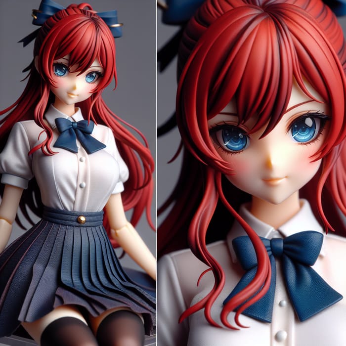 Beautiful Red-Haired Anime Schoolgirl Art