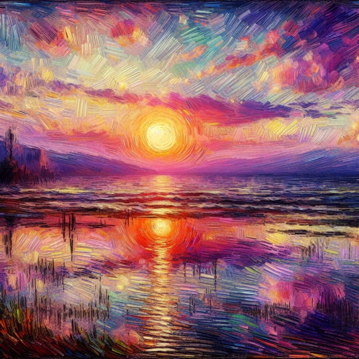 Impressionist Sunset: Vibrant Colors and Serenity