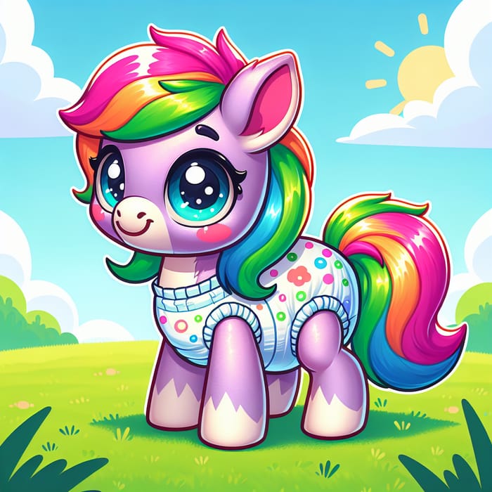 Cute Pony in Pampers - Magical and Adorable