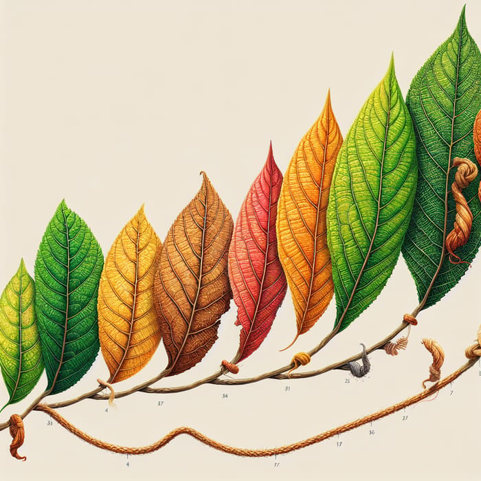 Leaf Life Stages | Green to Red Transformation with Thanksgiving Theme