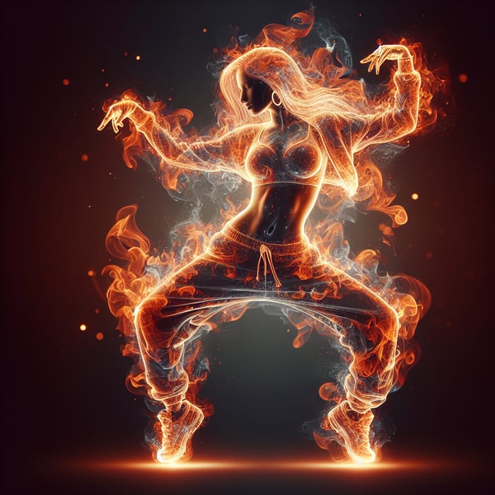 Translucent Hispanic Hip-Hop Dancer with Fiery Energy