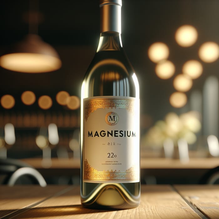 Magnesium Inscribed White Wine Bottle | Classic Label Design