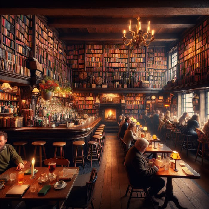 Rustic Book Tavern - Cozy Reading Haven
