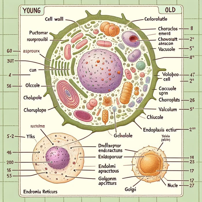 Plant Eukaryotic Cell: Young vs Old Anatomy