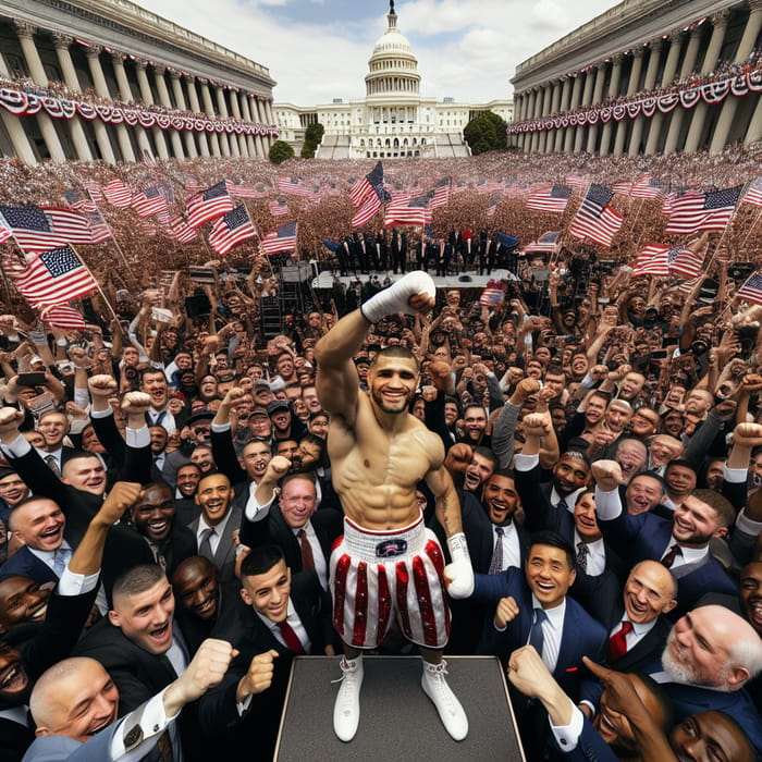 Boxer Welcomed at White House by US Military | Patriotic Atmosphere & 1M Cheering