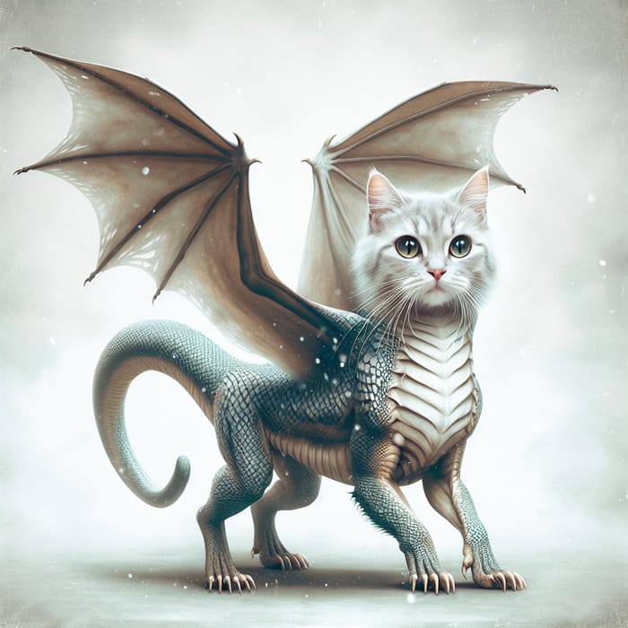 Dragon Cat Hybrid - Mythical Creature with Catlike Features