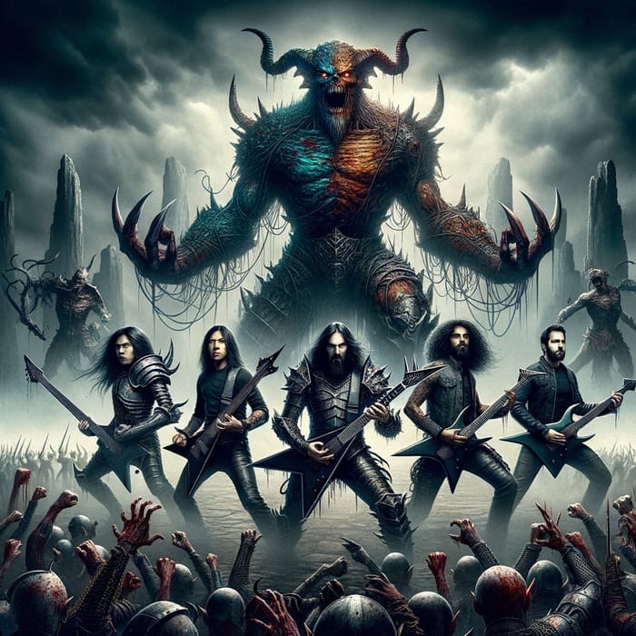 Epic Dark Art Metal Album with Four Musicians in Epic Battle