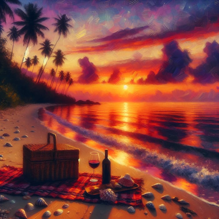 Romantic Sunset Beach Backdrop