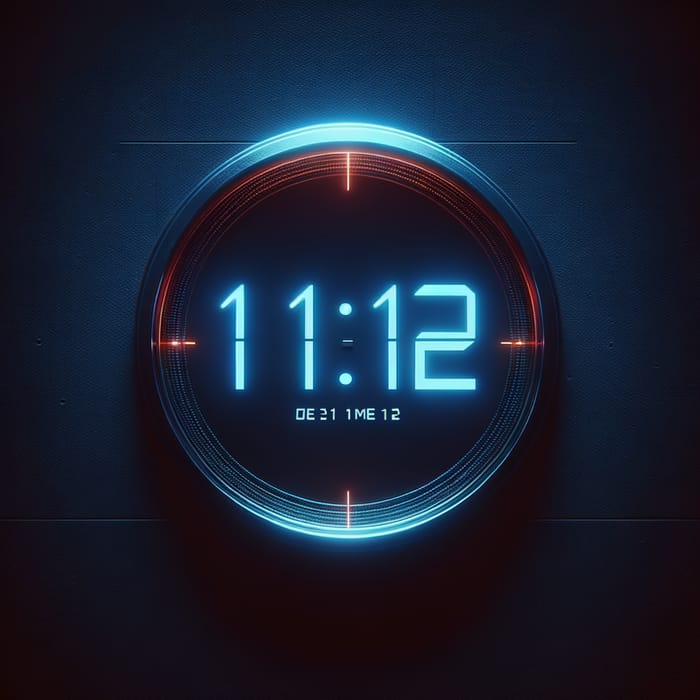 11:12 Digital Clock in Dark Room - Blue Tones