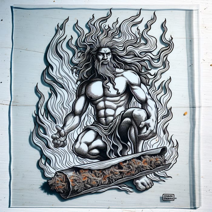 Hellfire God: Youthful Fire Deity with Cali Weed Blaze