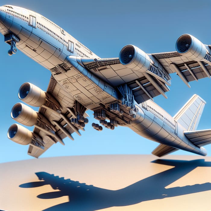 Detailed 3D Airplane Model in Flight