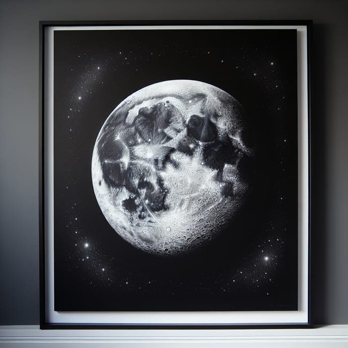 Contemporary Art of Moon in Night Sky