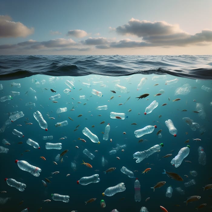 Plastic Bottles Floating in Sea: Sad Beauty of Marine Life