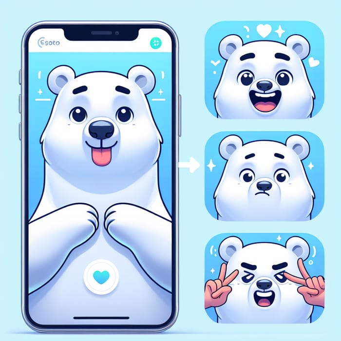 Pepe-style Virtual Polar Bear Art | Playful Digital Illustration