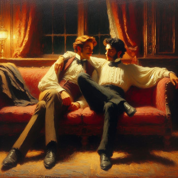 Arthur Rimbaud & Paul Verlaine Romantic Painting