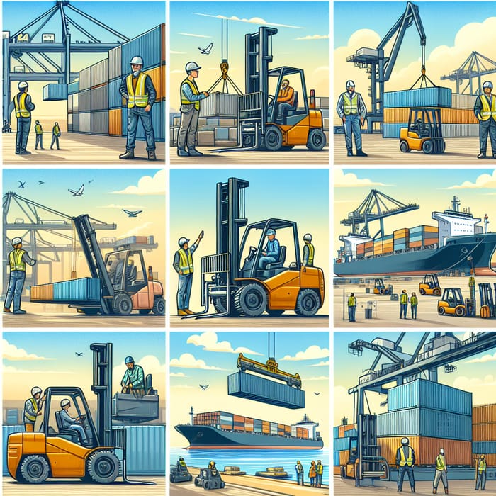 Bulk Ports Terminal Process: Detailed Illustration of Cargo Loading & Unloading