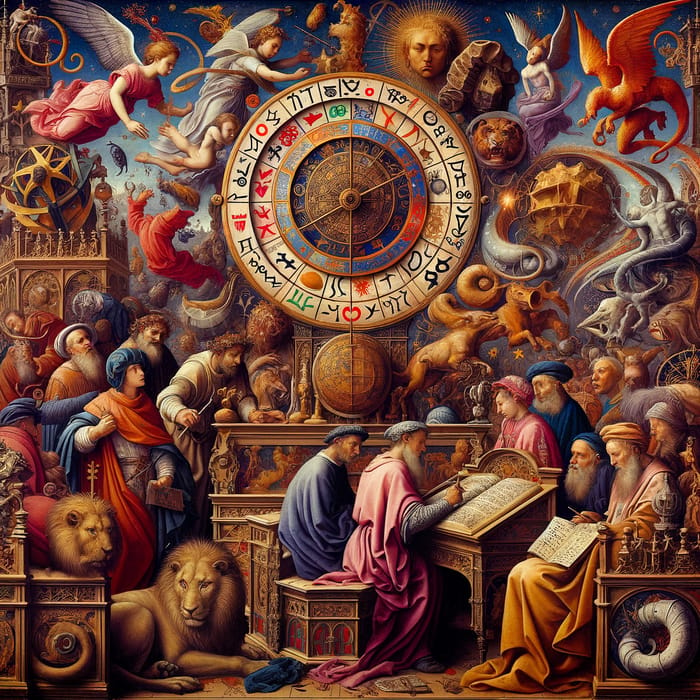 Northern Renaissance Astrology Art: Jan van Eyck Style Masterpiece
