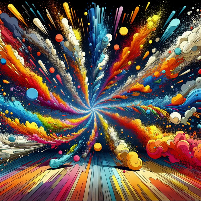 Infinite Explosions in Vibrant Colors - Cartoon Art