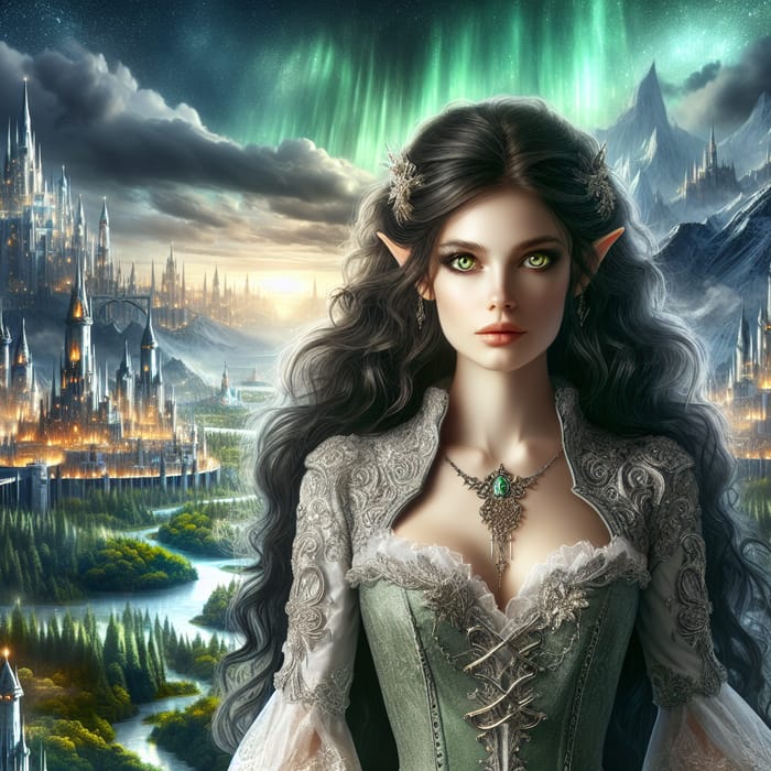 Noble Elf in Expansive Fantasy World