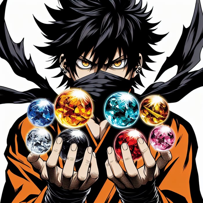 Goku with Various Color Dragon Balls - Black Included
