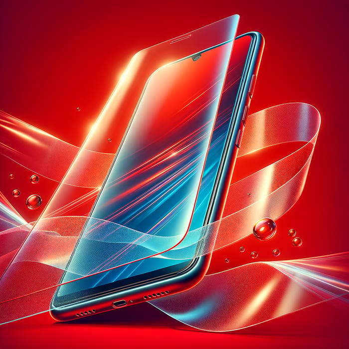 High-Resolution Red Smartphone Protective Film | Scratch Resistant
