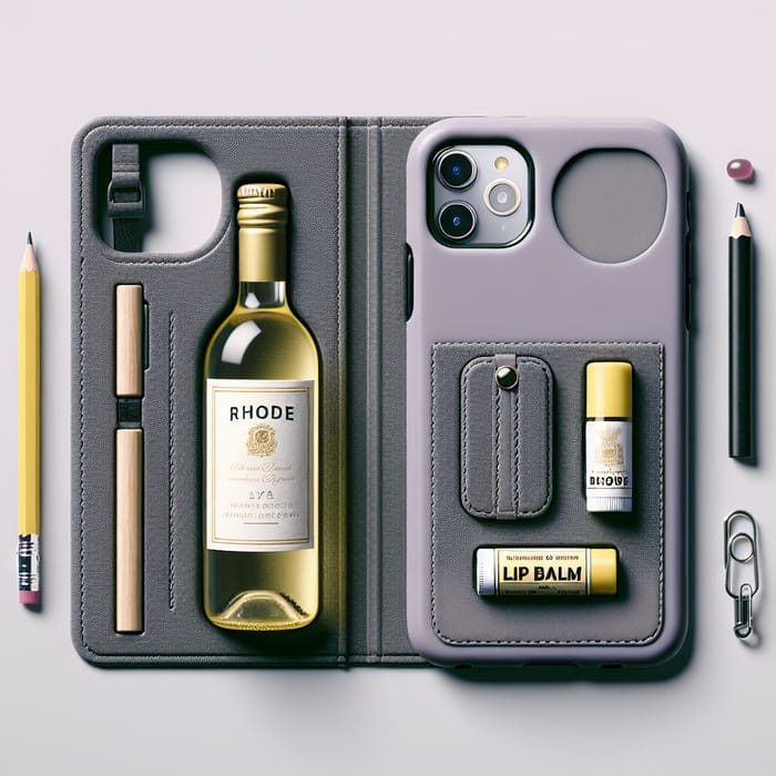 Mini Wine Bottle iPhone Case with Lip Balm Compartment