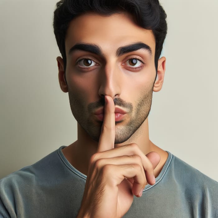 Middle Eastern Man Asking for Silence | Quiet Gesture