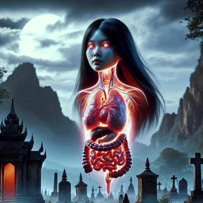 Nocturnal Female Spirit: Beautiful Asian Horror Legend