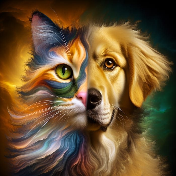 Calico Cat & Golden Retriever Hybrid - Mythical Creature