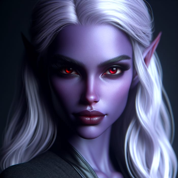 Enigmatic Drow Woman: Commanding Presence and Allure