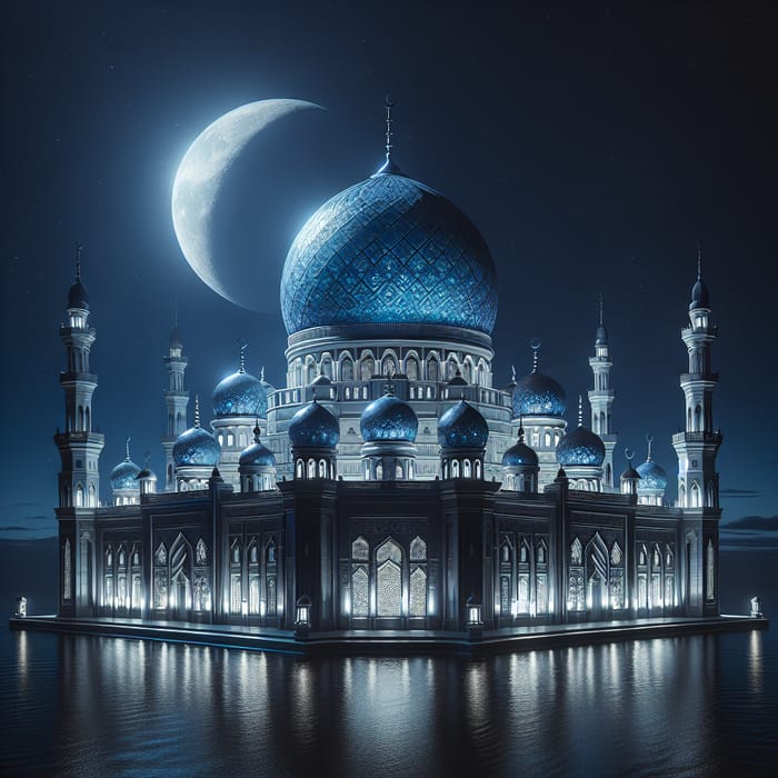 Blue Mosque at Night: Spectacular Dome in High-Definition Photo