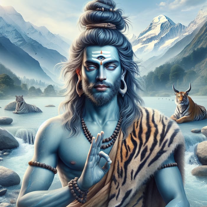 Realistic Depiction of Lord Shiva - Strength, Serenity & Transcendence