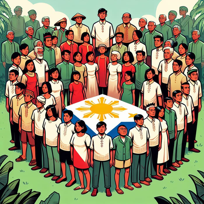 Makabayan Cluster: Diverse Filipino Group in Traditional Clothing