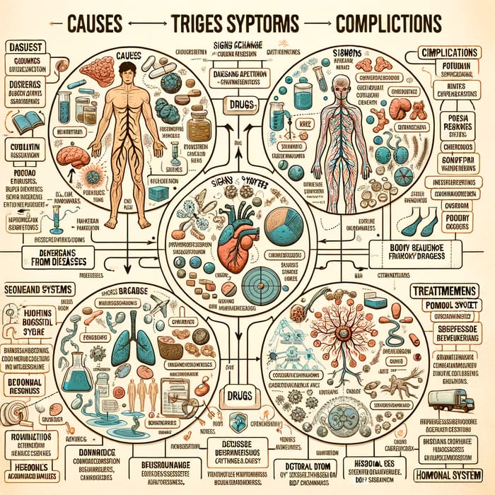 Impact of Three Diseases on Body Systems | Concept Map