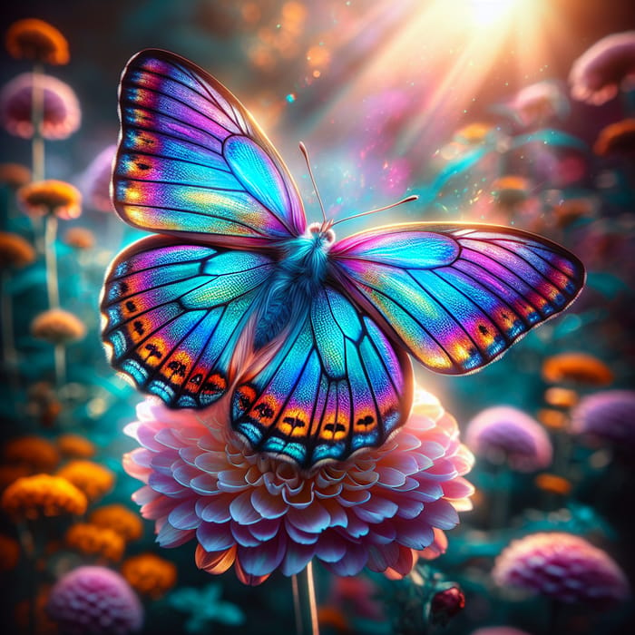 Stunning Butterfly on Blooming Flower - Exquisite Colors
