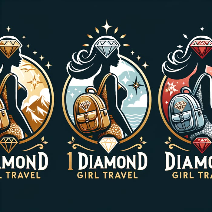 1 Diamond Girl Travel: Gold, Silver & Red Logo Samples