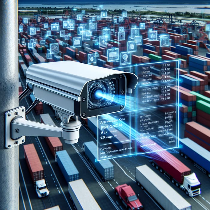 Advanced AI CCTV Camera Detects Truck License Plates & Container ISO Codes